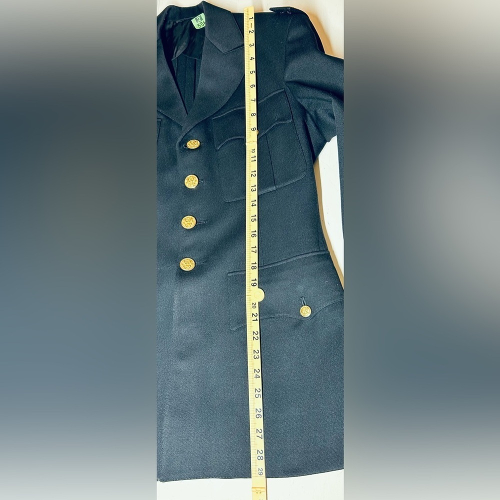 Vintage USA Army Officer Dress Uniform Jacket Military Blazer Navy Blue Size LG - Picture 10 of 15